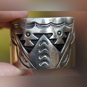 Vintage Navajo Sterling Hair Accessory Signed LN